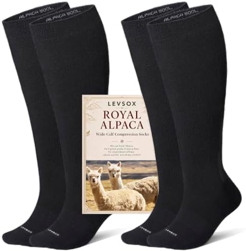 Alpaca blend wide calf knee highs, Black