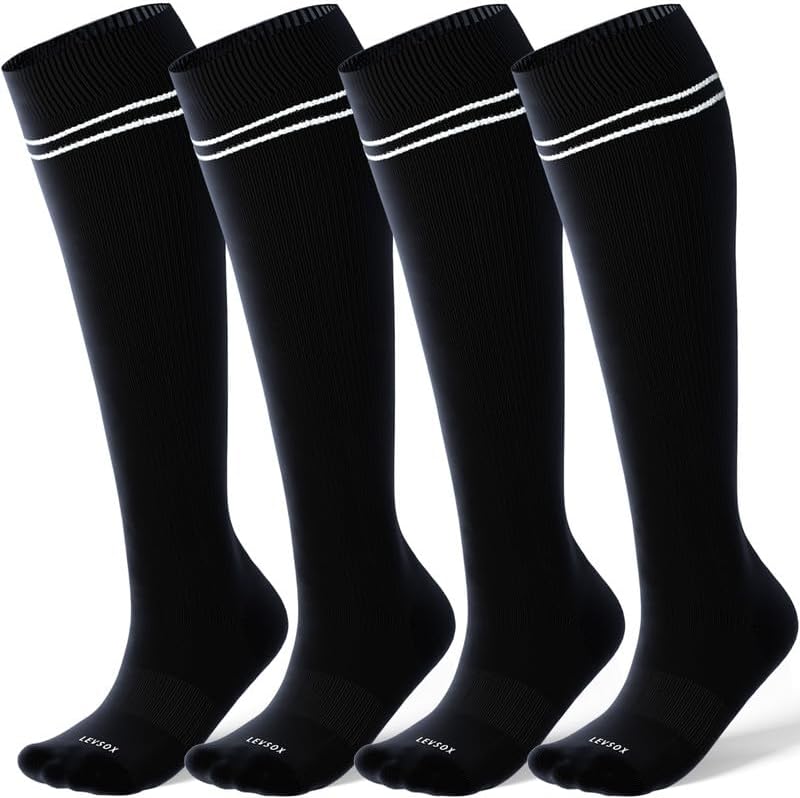 Bamboo viscose knee high compression socks, Black