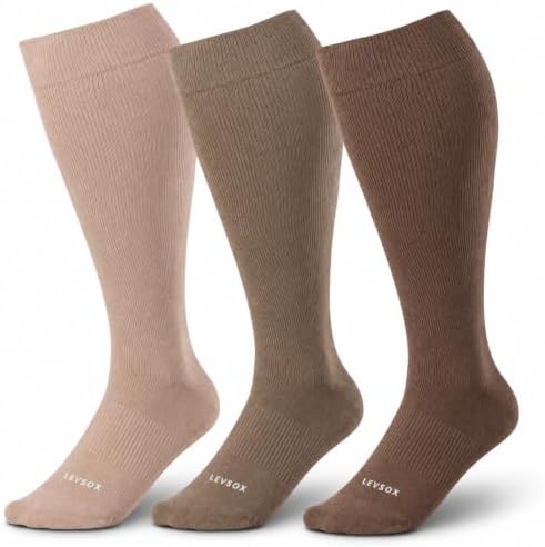 Bamboo viscose wide calf knee highs, Brown