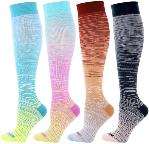 Classic knee high compression socks, Space dye mix (4 pairs)