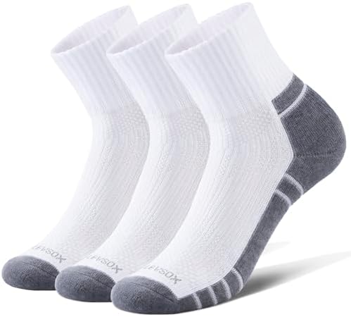 Quarter cushioned ankle socks, White Grey