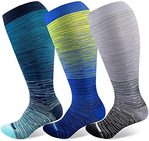 Wide calf knee high compression socks 20-30 mmHg, Tie Dye