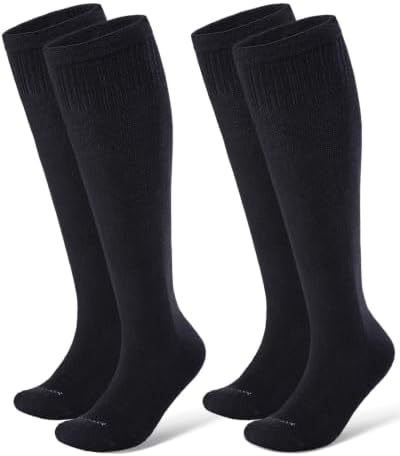 Wool blend knee high compression socks, Black
